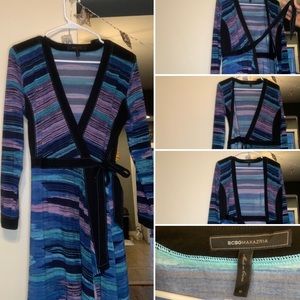 BCBG Max Azria striped wrap dress!